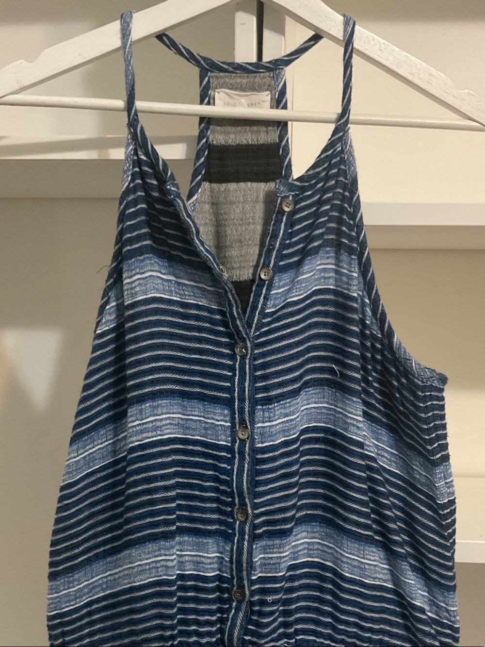 Lou & Grey Navy and White Striped Drawstring Romper - Picture 6 of 11